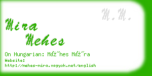 mira mehes business card
